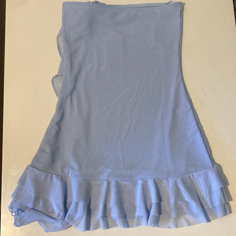 NWT Edikted Thalia Flower Pin Ruffle Mini Dress in Light Blue Small & Medium - Picture 6 of 8